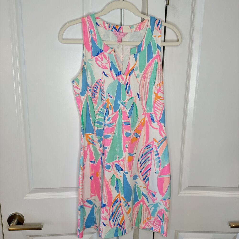 LILLY PULITZER Estrada Out to Sea Flat French Terry Shift Resort Dress | XS